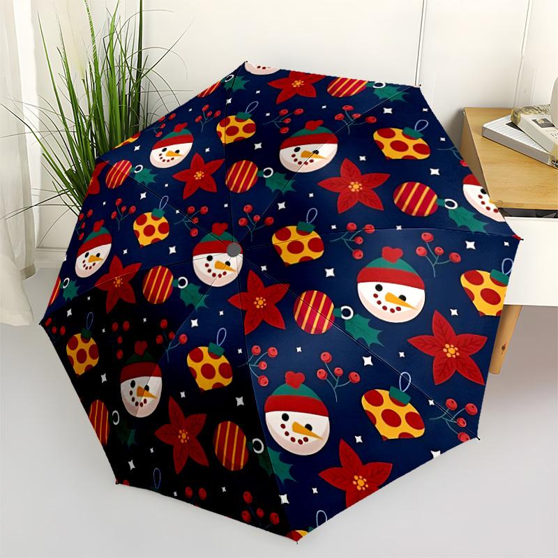 

1pc Christmas Decorations Open/Close Folding Umbrella, All- Portable Umbrella for & Men, Stylish Accessory (Holiday Gift) 8-Rib yy251213174