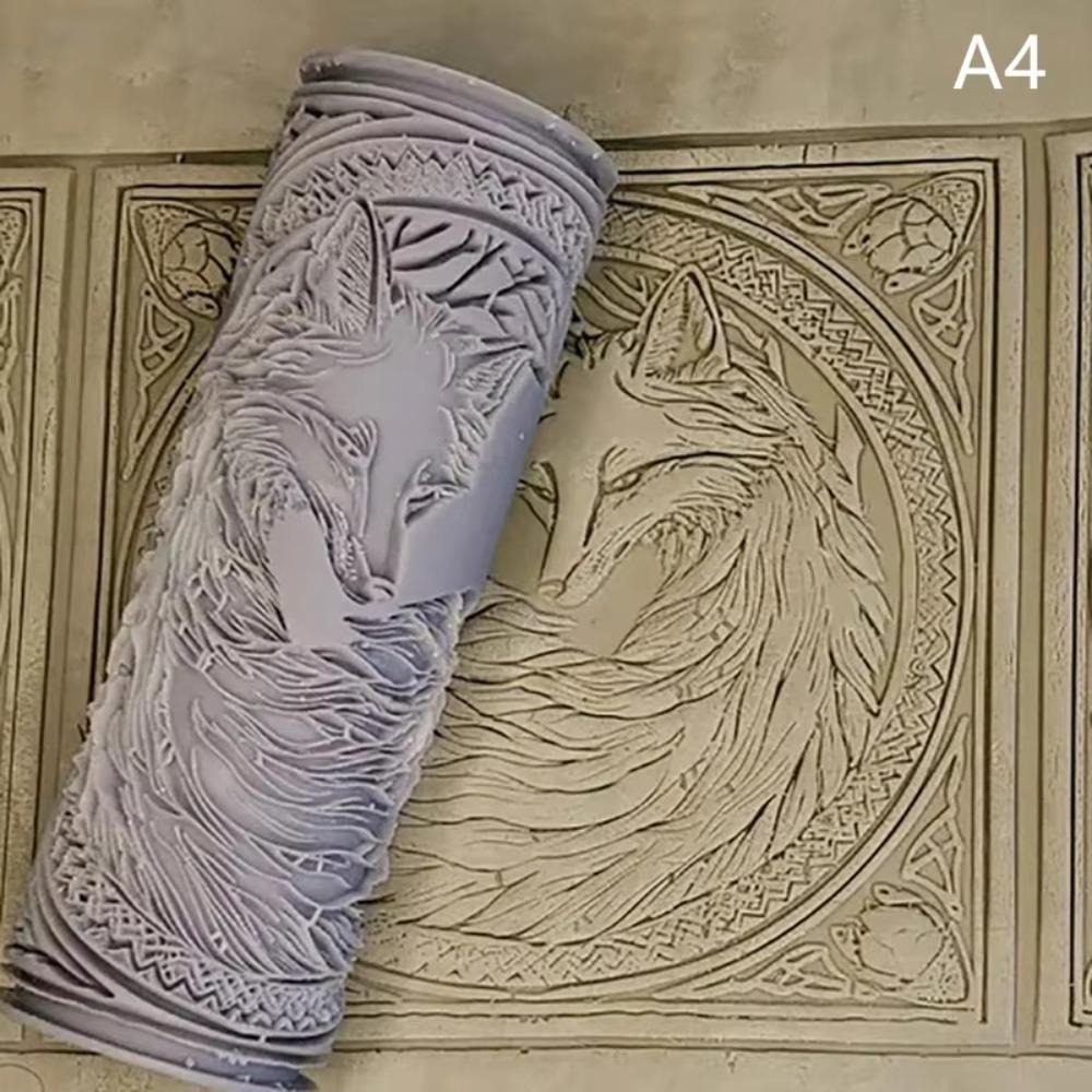 DIY Clay Tile Roller Pottery Tools Creative 3D Printed Clay Texture Rollers Handmade Handicrafts