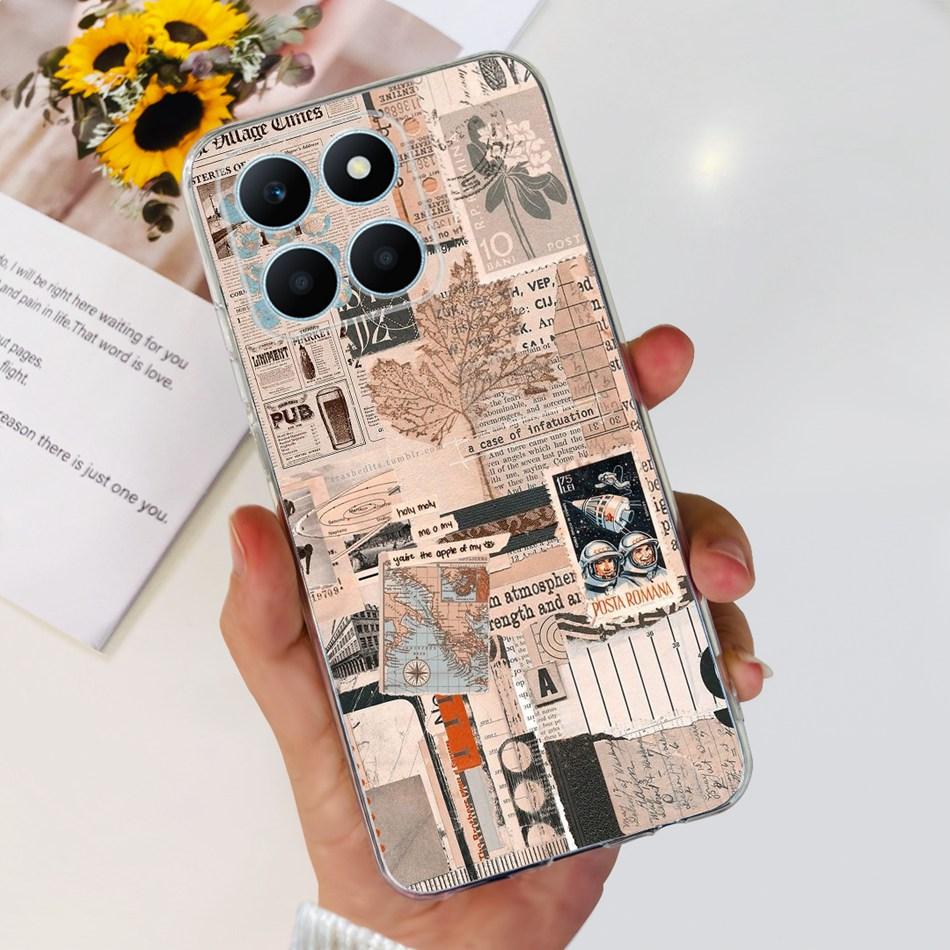 Pro Honor X6a Pouzdro na telefon HonorX6a X 6A 4G WDY-LX1 Roztomilý Motýl Květina Malované Měkký Silikon TPU Zadní Kryt Bumper