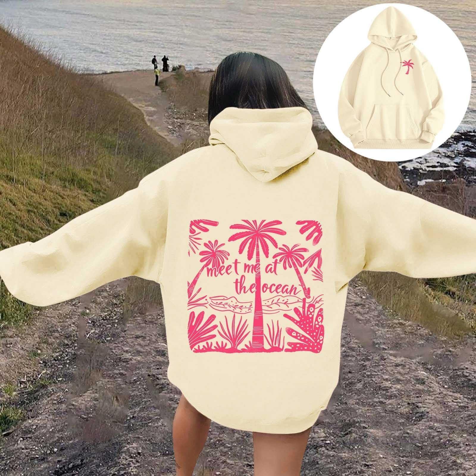 

Толстовка с капюшоном Puff, женская, свободного покроя, с длинным рукавом, с принтом на осень, повседневный пуловер с карманами L бежевый