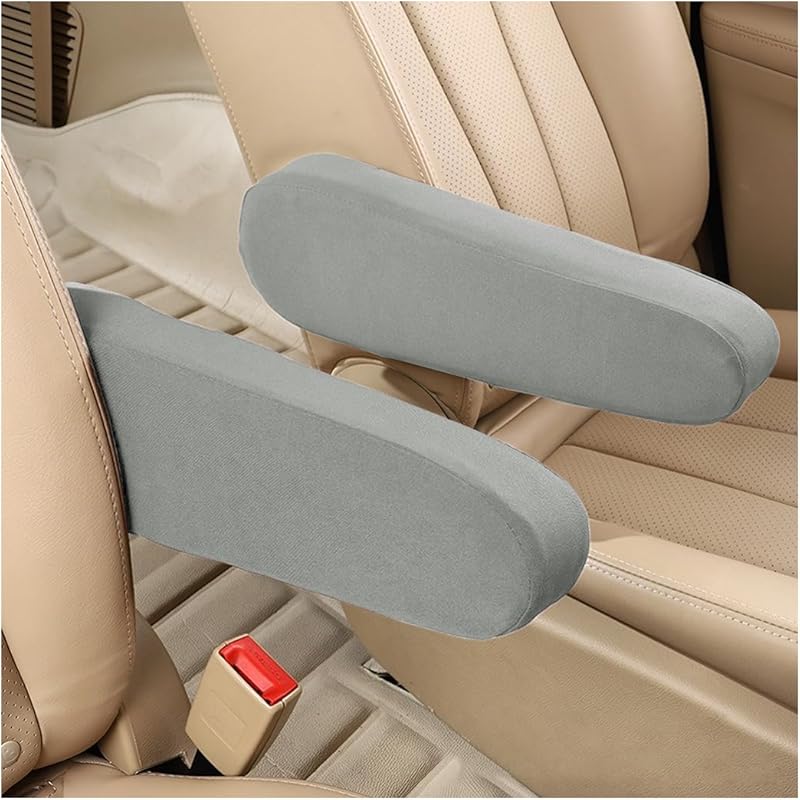 AUCELI 2 Pcs Car Front Seat Armrest Covers, Cloth Fabric Armrest Protectors, Direct Replacement Center Console Lid Armrest Cover Skin, Universal