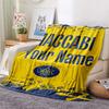 1 Stück Maccabi Fanartikel Benutzerdefinierter Name Gemustert Flanelldecke Geeignet Für Alle Jahreszeiten Für Heimdekoration Wärme Und Komfort Geschenke Feiertagsgeschenk