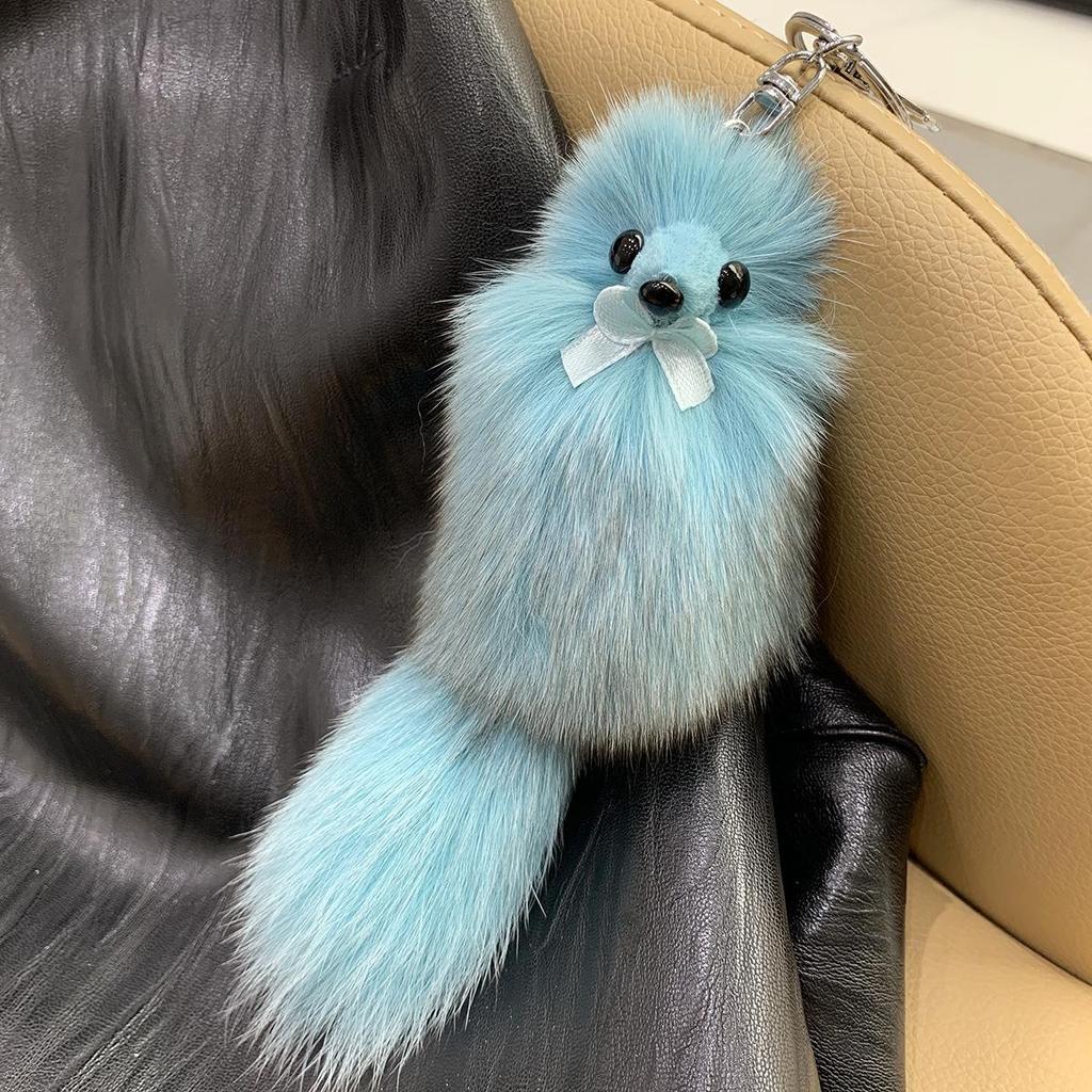 Cute Plush Fox Fur Keychain - Baby Fox Pendant & Cartoon Doll Bag Charm