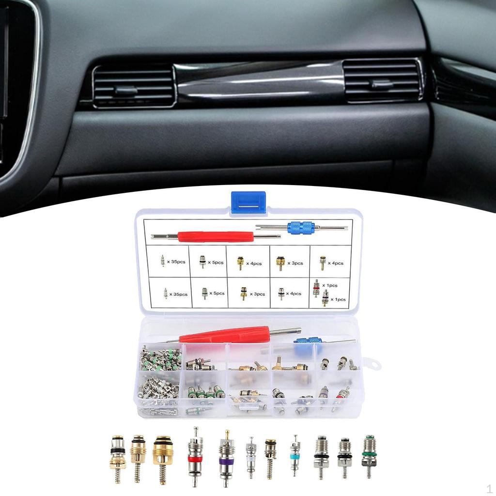 Air Conditioning Valve Core Kit Leakproof Component Remover Installer Tool for Automobile Automotive