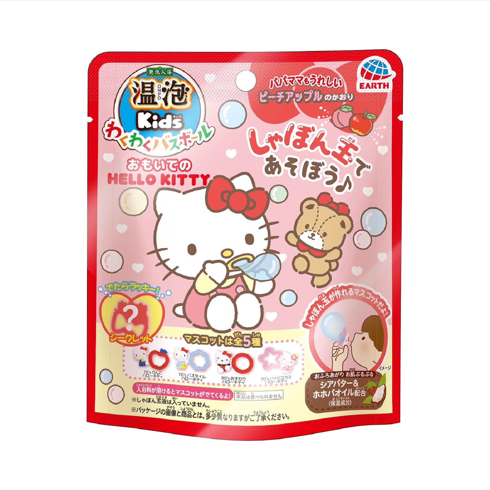 

Теплая пена ONPO Kids Bath Salts Волнующий шарик для ванны Воспоминания о HELLO KITTY Яблоко Талисман Все 5 типов Детский [Аромат персика] (Земля Фармацевтика)