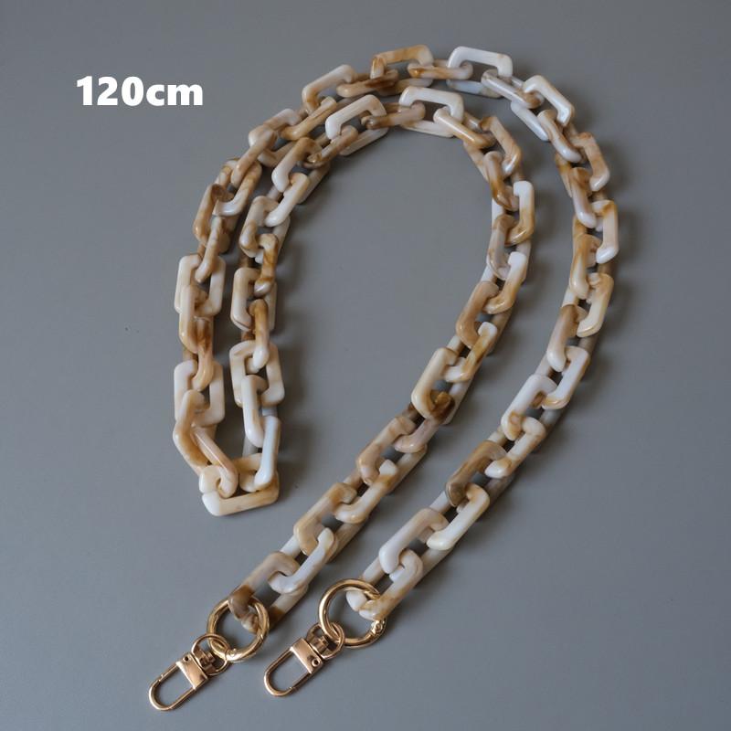 New Fashion Woman Bag Accessory Detachable Parts Replacement Chain Beige Resin Luxury Strap Women Acrylic Shoulder Handle Chain