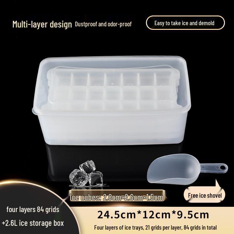 

Форма для льда с крышкой - Большая вместимость, Пищевой класс, Идеально подходит для хранения льда дома