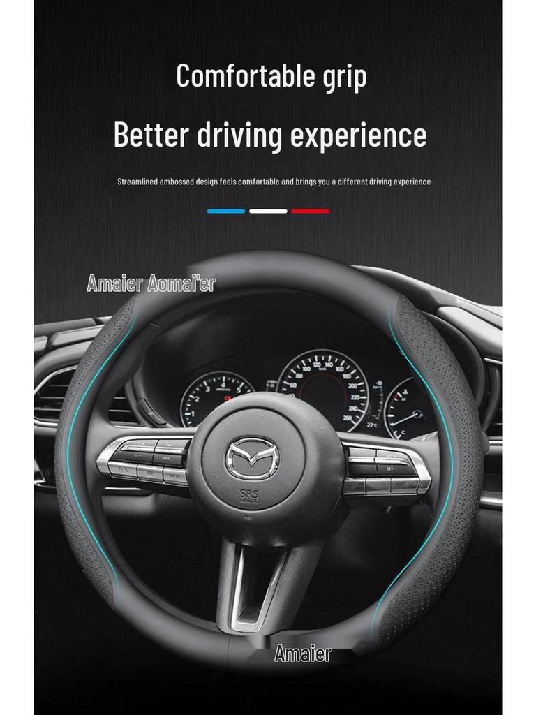 Echtes Leder Lenkradbezug für Mazda 3, Atenza 6, CX4, CX5, CX30