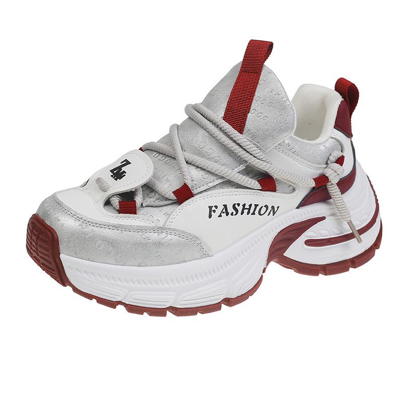 Height increase 8cm old dad shoes women's 2025 spring and autumn new small muffin platform women's shoes casual sports shoes