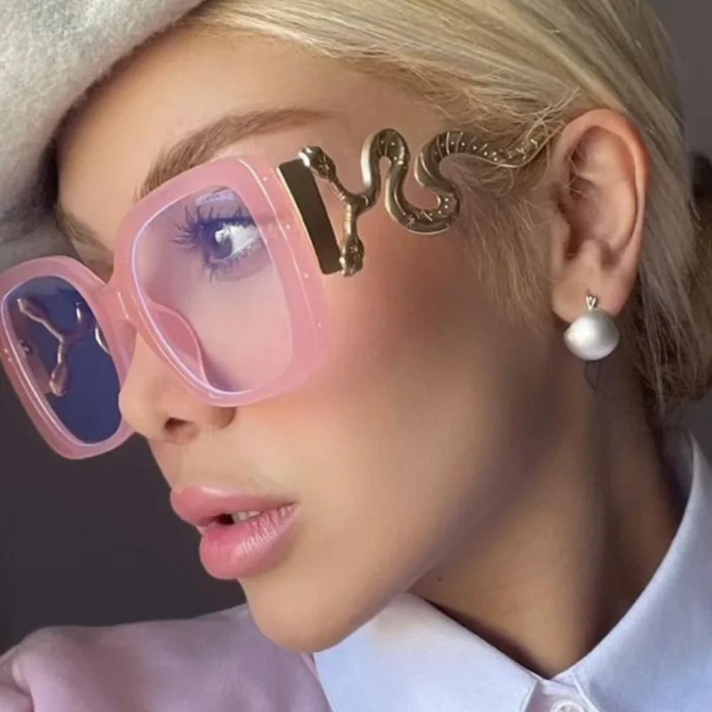 Square Snake Leg Large Frame Flat Mirror For Women New Home Anti-Blue Light Glasses Frame Retro Personalized Party Glasses Frame