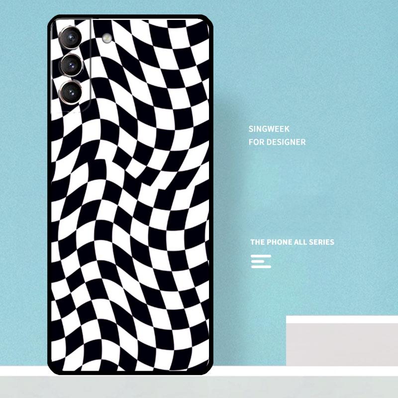 Crazy Checkered Case For Samsung Galaxy S25 Ultra S25 FE S20 S21 S22 S23 Plus S9 S10 S24 Ultra Phone Cover