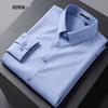ROMON Men's Non-Iron Ice Silk Long-Sleeve Shirt