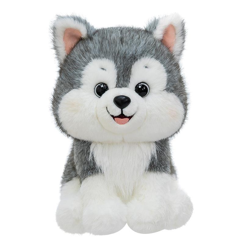 Cross-border Sitting Husky Plush Toy - Smiling Dog Doll for Kids' Birthday Gift