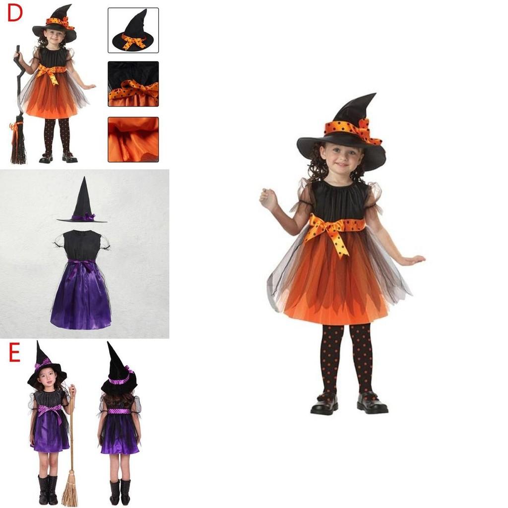 Elegant European Style Girls Halloween Witch Costume With Soft Lace Fabric