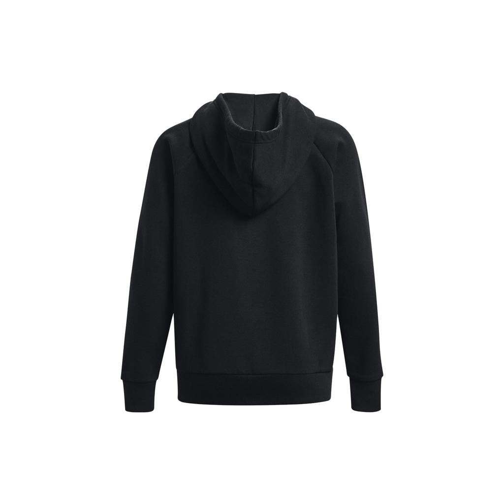 Under Armour Casual Loose Zipper Hoodie Solid Color Women Hoodies Black 1379497-001