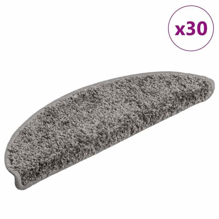 VidaXL Stair Treads 30 Pieces 56 X 17 X 3 Cm Grey Semicircular 3365799