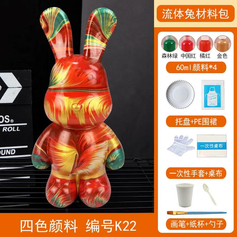 Acrylfarben-Set „Fluid Rabbit White Embryo“ für die Herstellung von handgefertigtem DIY-Spielzeug und kreativen Ornamenten – inklusive Flüssigmalerei-Set für „Fluid White Bear“.