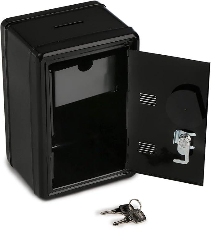 Compact Creative Piggy Bank with Lockable Coin Compartment and Key Storage