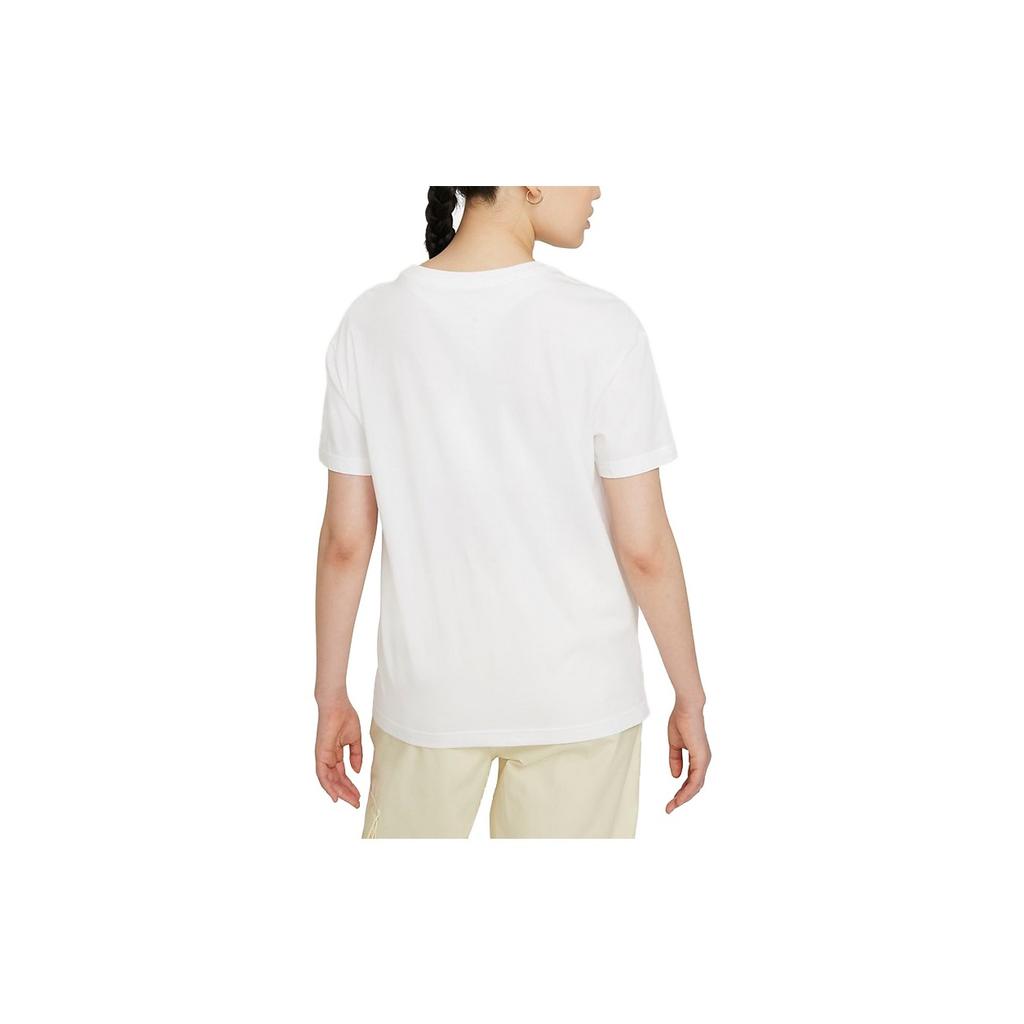 Nike Loose Fit Printed Casual Embroidered Drop Shoulder T-Shirt Women tops White DD1473-100