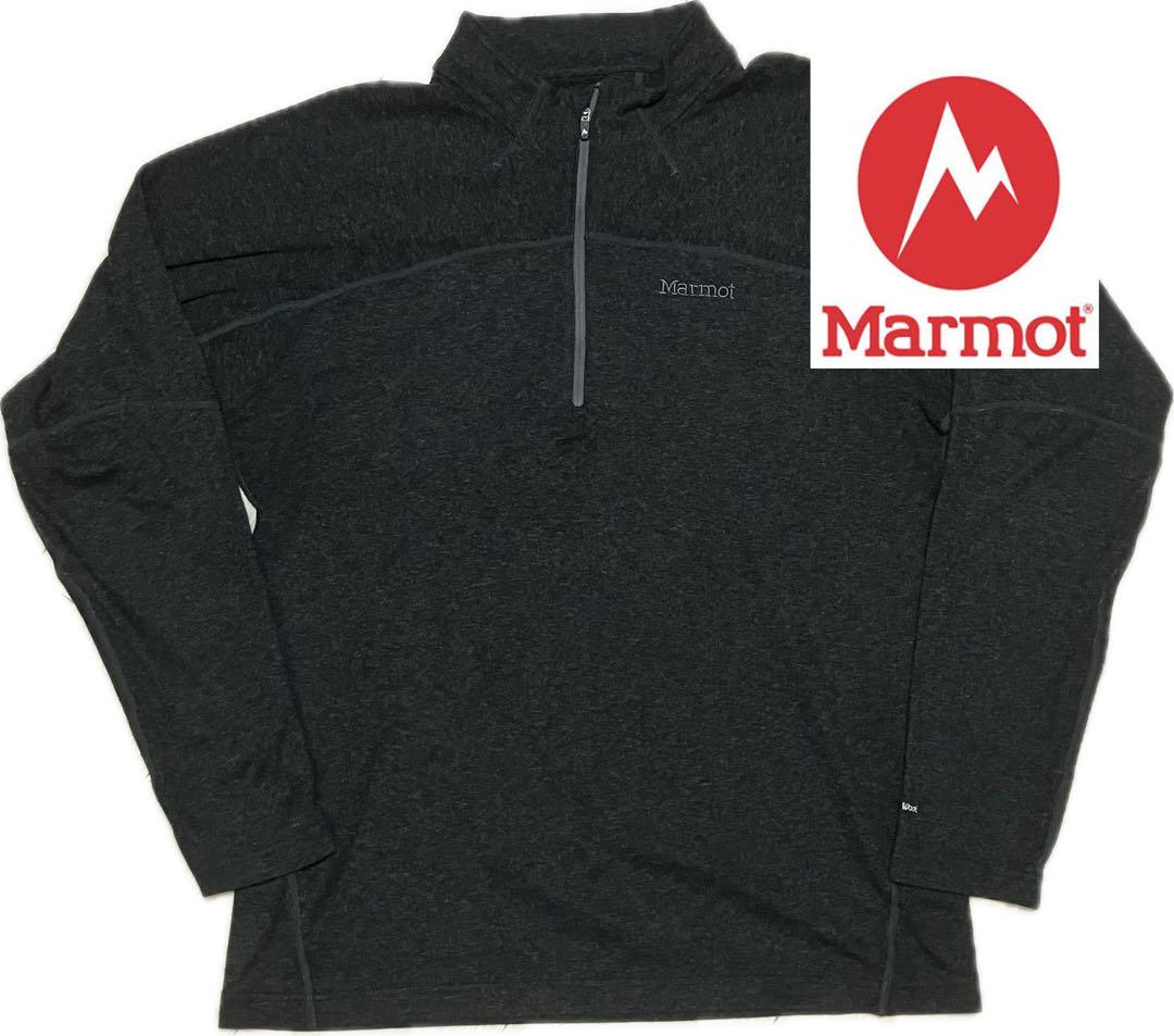 

[USED] Marmot Dark Gray Half-Zip Top, Warm Wool Blend