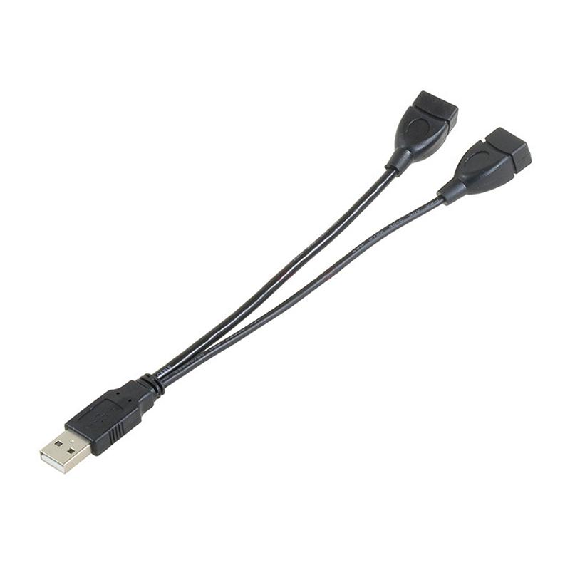 High Quality USB 2.0 Cable Double Splitter Adapter Cable 1 To 2 Female To USB Male Power Extension Cord