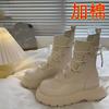 White British Martin Boots Women's 2025 Autumn New Thin Small Thick-soled Heightening Lace-up Versatile Short Boots