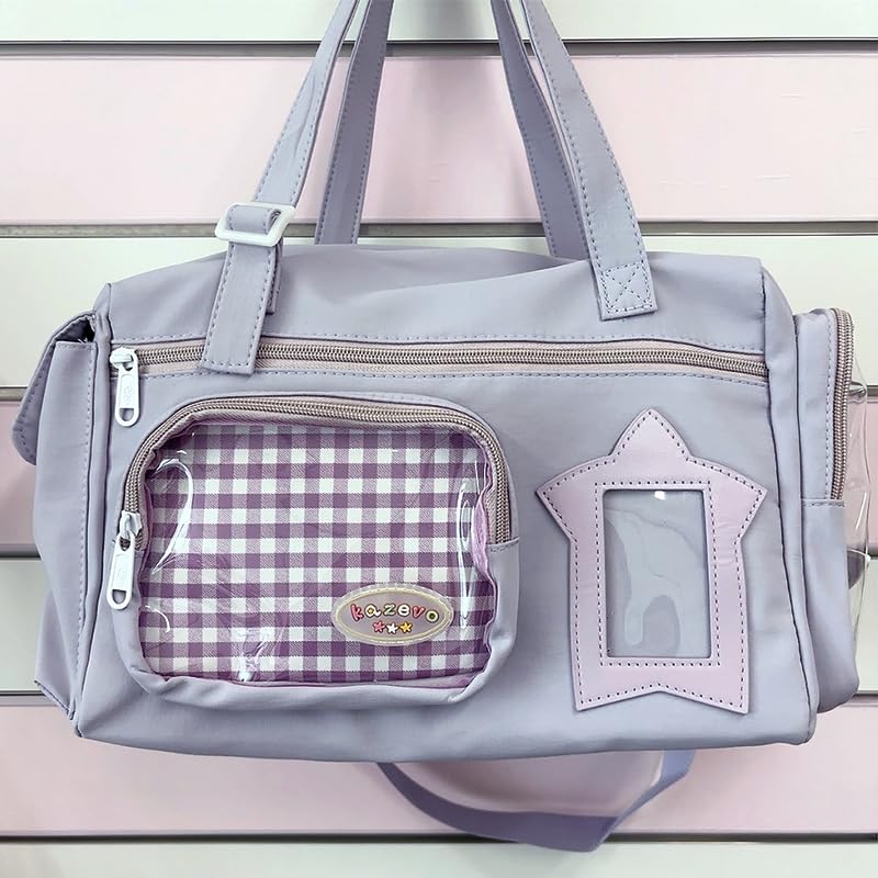 Ita Travel Large Clear Plush Card Lavender G-Trigger Bag, Capacity, Adult, Bag, Storage, Transparent, [Used]