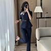 Women's Summer Seven-Sleeve Waist-Cinching Professional Suit for Jewelry Stores, Salons, and Hotel Receptionists