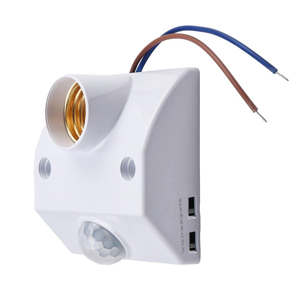AC110-240V LED Automatic Human Body Infrared IR Sensor Lamp Holder For E27 Bulb IP44 Wall Lamp Holder Socket