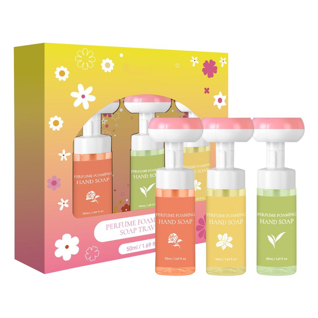 Moisturizing Liquid  Bubble Hand Soap With Scent Leaves Hands Soft And Clean, Silicone And Paraben Free, Contains Natural Ingredients  50ml*3