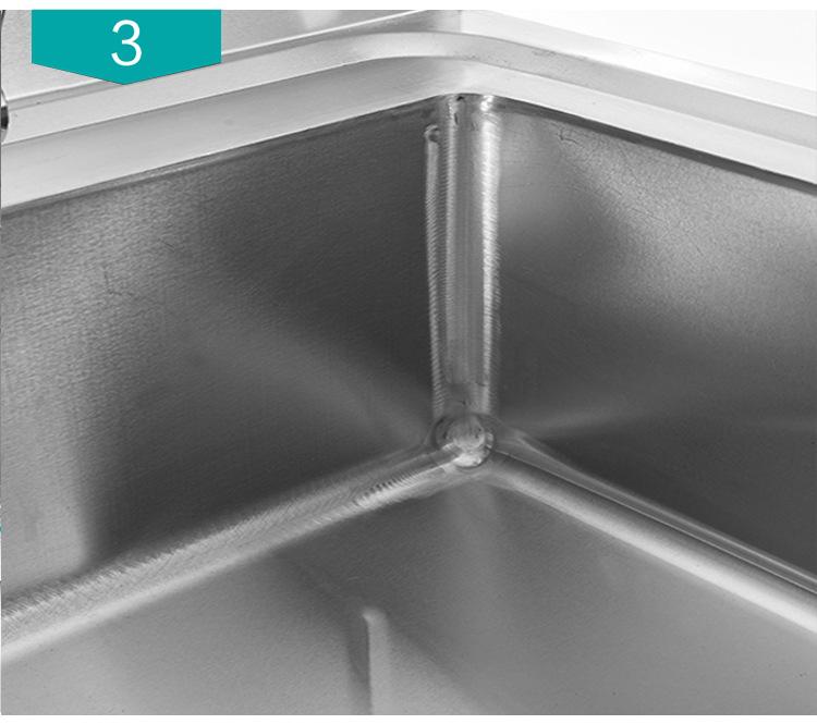 Commercial 304 Stainless Steel Floor-Standing Kitchen Sink with Platform Bracket, Single Bowl for Vegetable Washing and Dishwashing.