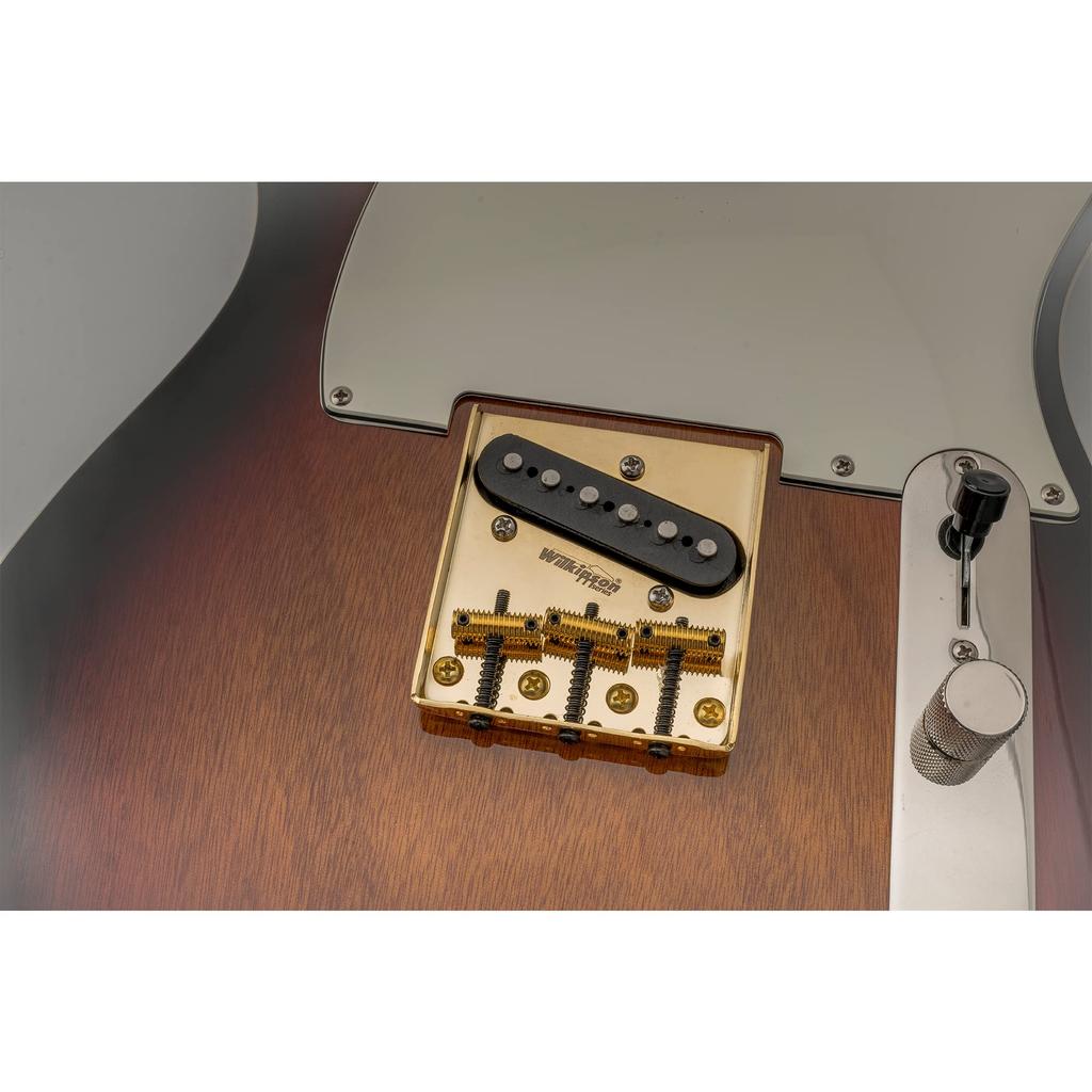 Wilkinson WOT01T String Pitch Telecaster Bridge with Screw Saddle for TL Electric Gold 10.8mm 3-Way Guitar,