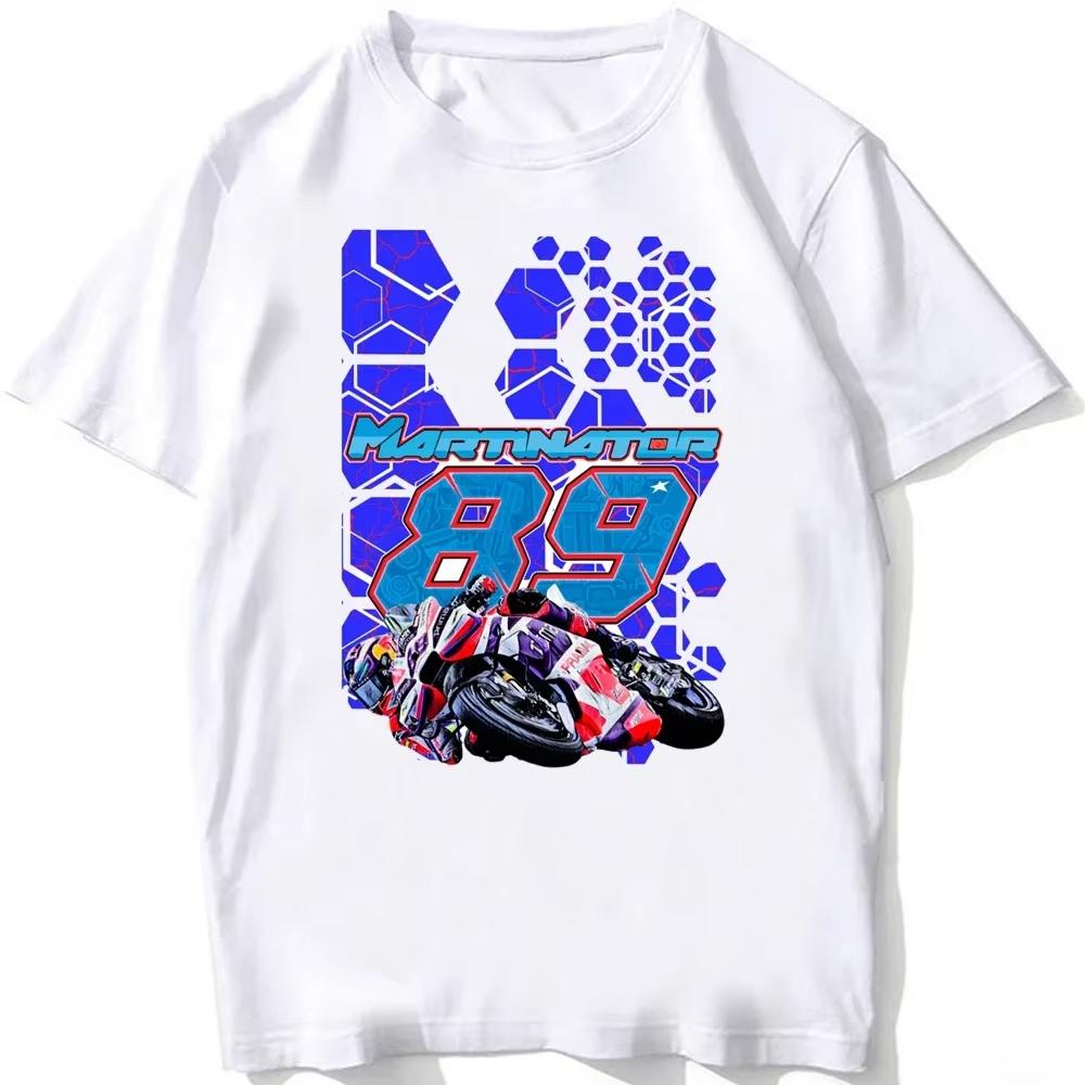 Jorge Martín GP Martinator 89 T-shirt Estiva Unisex Manica Corta GS Sport T-shirt Ragazzo Magliette Casual Equitazione Moto Top Bianchi