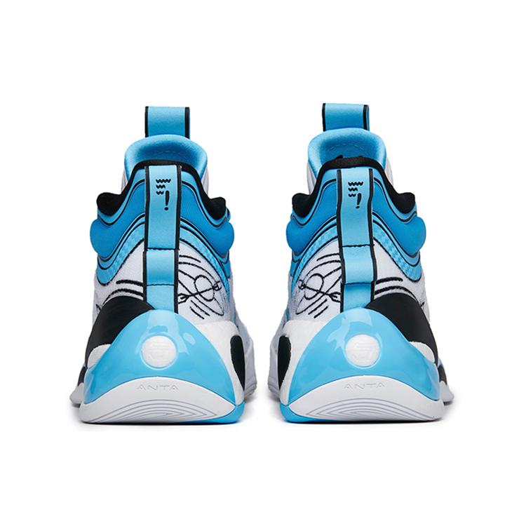 New Anta KT7 KT 7 Nitrogen Technology Anti-Slip Wear-Resistant High-Top Basketball Shoes White Blue 112221101-3