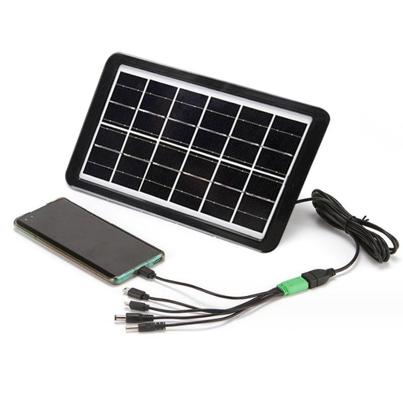3W Multifunctional Solar Panel 6V Photovoltaic Panel Outdoor Mobile Phone Charger Emergency Power Supply For Iphone16 Huawei