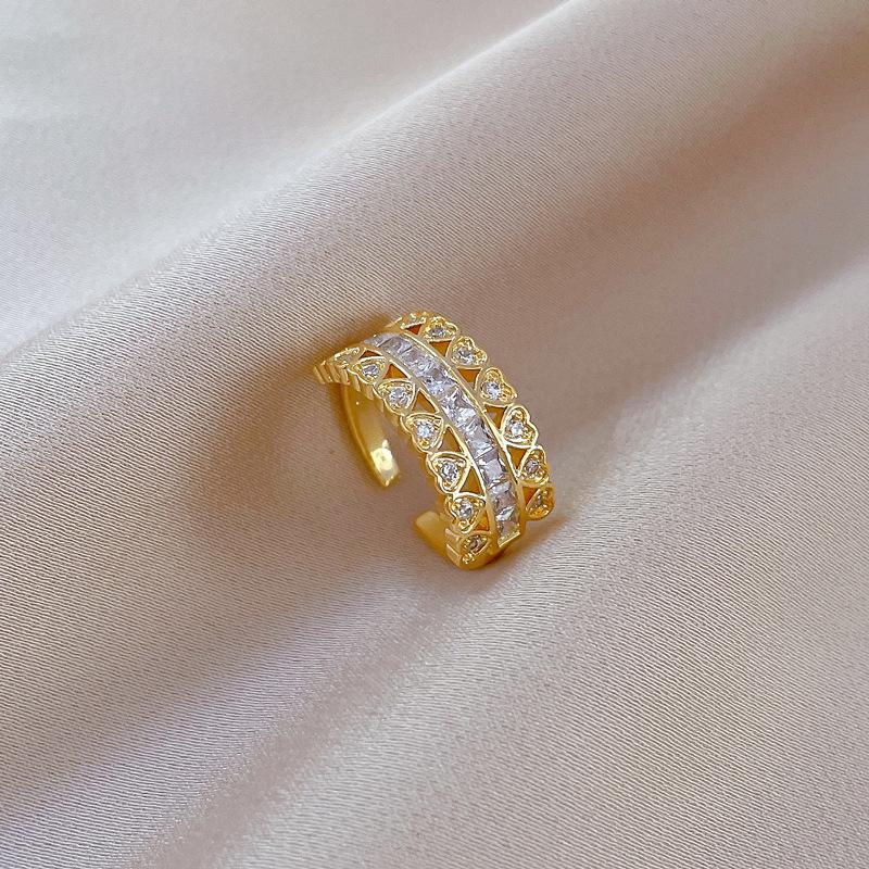 Stylish Gold Color Party Rings for Women 2023 New Adjustable Ring Wedding Party Jewelry Accessories