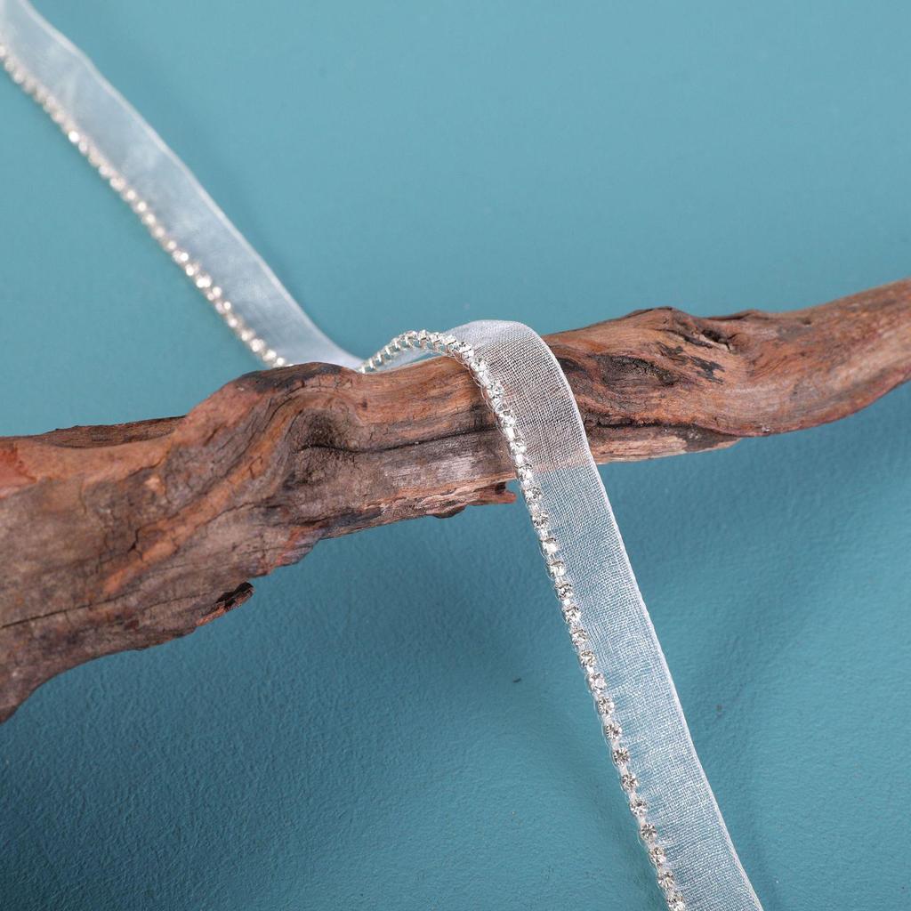 Handmade Fragrance-Style Beaded Collar Edge with Anti-Hook Rhinestone Strips for DIY Clothing