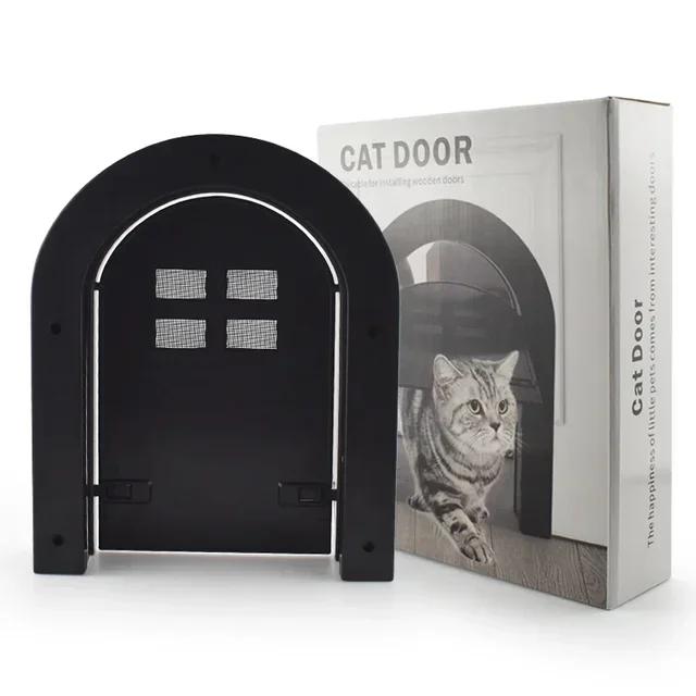 Pet Door Pet Dog Screen Door Home Lockable Sliding Cat Screen Door Magnetic Self-Closing Screen Dog Fence Locking Function Gate