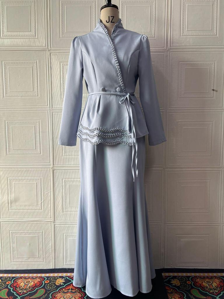 Autumn 2025 European & American Suit Jacket and High-Waist Midi Skirt Set