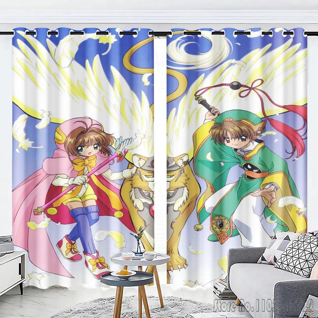 Cardcaptor Sakura Window Curtain 3D Print Blackout Curtains Living Room Bedroom Decor Kids Gift