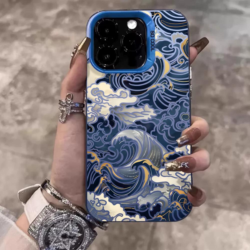 Art Waves Cool Fashion Phone Case For iPhone 17 Pro Max 17e 16e 15 17 Air 14 13 12 11 Pro Max 8 Plus X IMD Shockproof Cover
