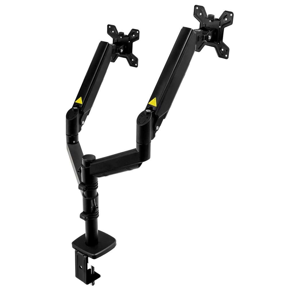 FURVERO HK002 Monitor Mount 2 X Arm, Gas Spring, Boom, Black N