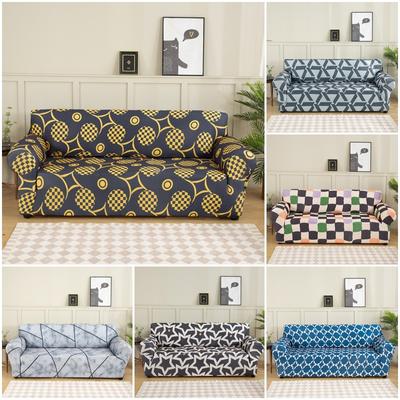 Stretch Sofa Cover Elastic Spandex Couch Covers For Living Room Geometric Washable L -Shape Sofa Slipcovers Furniture Protector