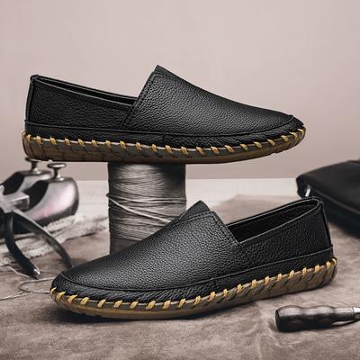 Neue Herren Echtleder Schuhe Marke Lässige Lederschuhe Handgefertigt Herren Slipper Vielseitige Herren Slipper Atmungsaktive Mokassins