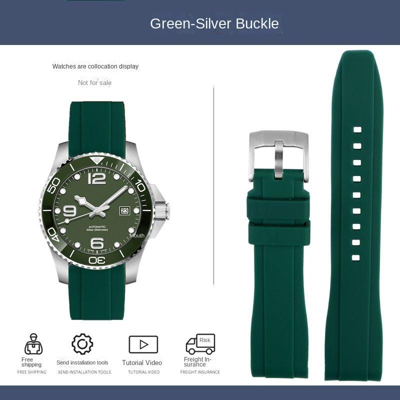 Kautschuk Silikon Armband für Citizen Tissot Seiko Rolex Gebogenes Ende Sport Wasserdicht Uhrenarmband Orange Armband 18/19/20/21/22mm