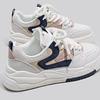 Platform White Shoes Spring New Comfortable Fashion Flat Bottom Breathable Contrasting Color Board Shoes Casual Sports Dad Shoes
