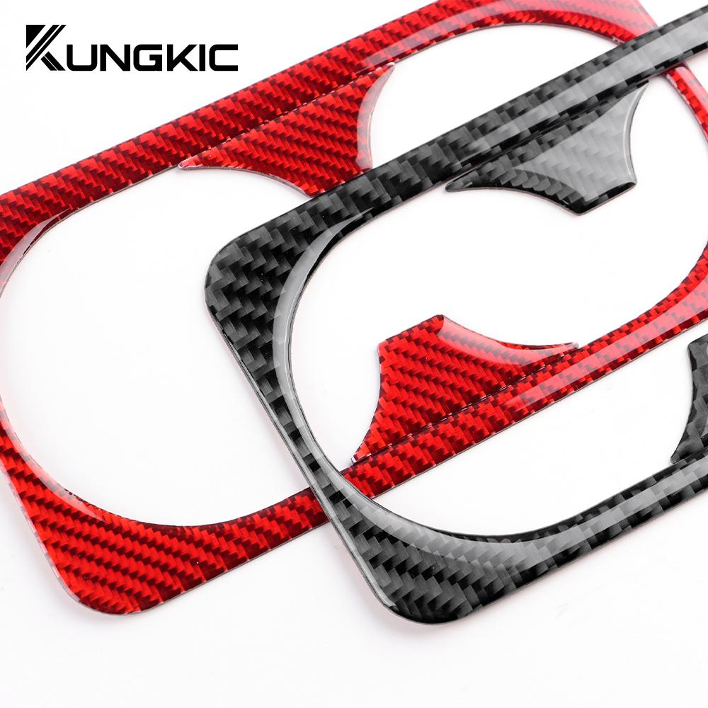 Real Soft Carbon Fiber Sticker For Kia Stinger 2019 2020 2025 2025 2025 LHD RHD Car Rear Seat Water Cup Interior Accessories