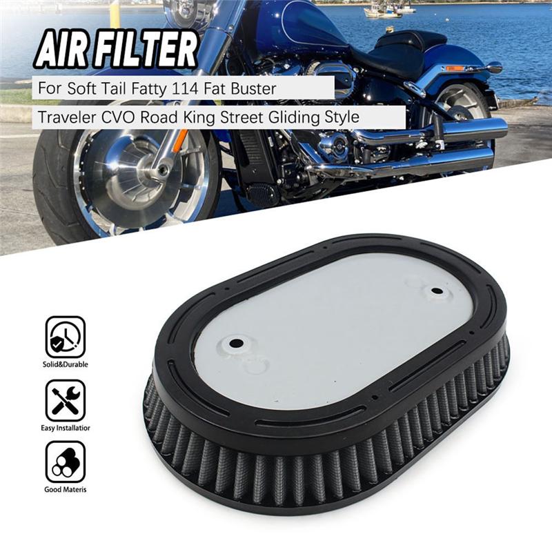Leading-Edge-Motorcycle Air Intake Filter For Softail Fat Boy Street Bob Touring Road King Air Filter Replacement