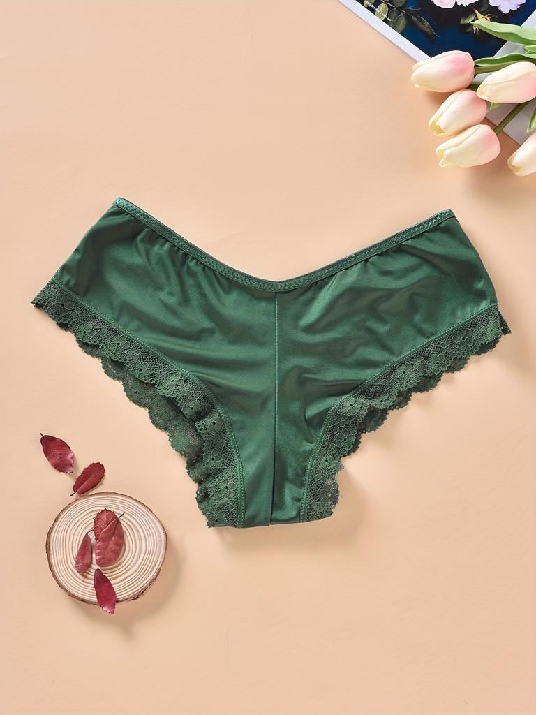 Lace Trim Hipster Panties, Cross Hollow Out Breathable Intimates Panties, Women's Lingerie & Underwear