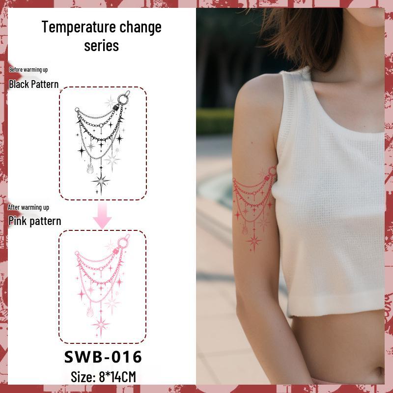 Temperature-Sensitive Succubus Finger Color-Changing Waterproof Tattoo Sticker - Cute Cartoon Design